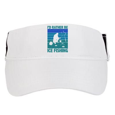 I'd Rather Be Ice Fishing Hobby Retro Gift Adult Drive Performance Visor