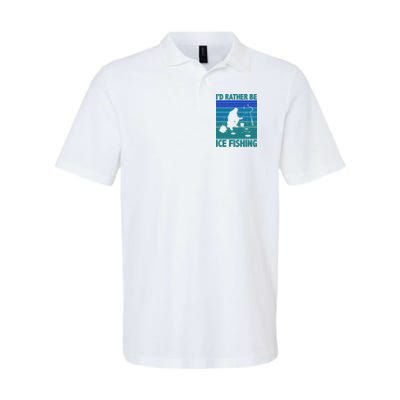 I'd Rather Be Ice Fishing Hobby Retro Gift Polo