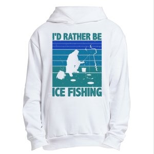 I'd Rather Be Ice Fishing Hobby Retro Gift Urban Pullover Hoodie