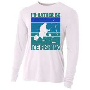 I'd Rather Be Ice Fishing Hobby Retro Gift Cooling Performance Long Sleeve Crew