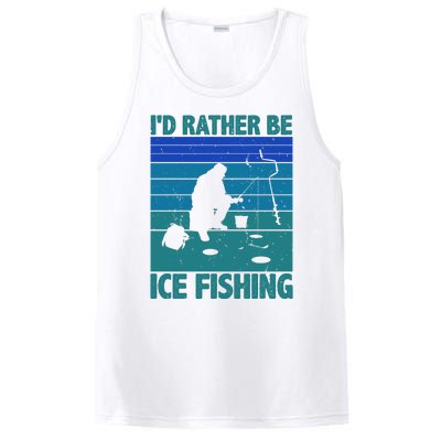 I'd Rather Be Ice Fishing Hobby Retro Gift PosiCharge Competitor Tank