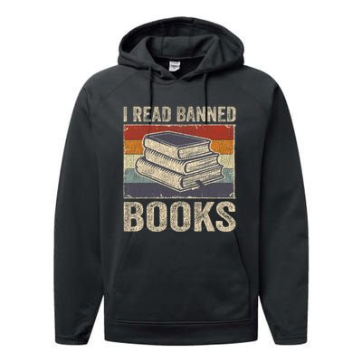 I Read Banned Books Week Librarian Freedom Reader Nerd Performance Fleece Hoodie