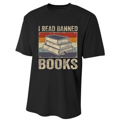 I Read Banned Books Week Librarian Freedom Reader Nerd Performance Sprint T-Shirt