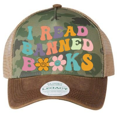 I Read Banned Books Retro Wavy Legacy Tie Dye Trucker Hat