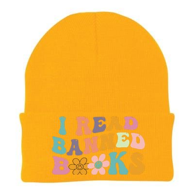 I Read Banned Books Retro Wavy Knit Cap Winter Beanie