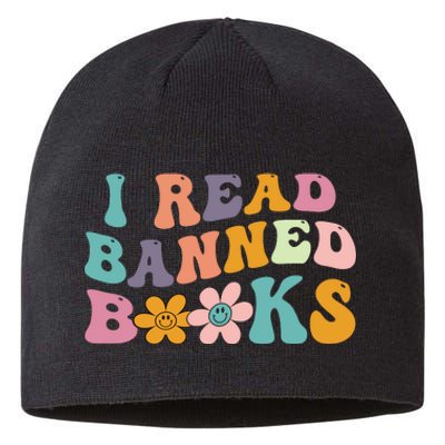 I Read Banned Books Retro Wavy Sustainable Beanie