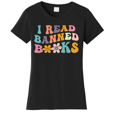 I Read Banned Books Retro Wavy Women's T-Shirt