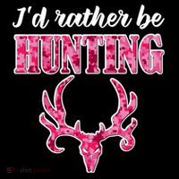 I'd Rather Be Hunting Deer Skull Pink Camo Pattern Print Mom Great Gift 7-Panel Snapback Hat