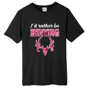 I'd Rather Be Hunting Deer Skull Pink Camo Pattern Print Mom Great Gift Tall Fusion ChromaSoft Performance T-Shirt