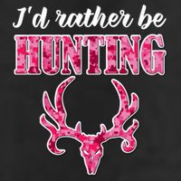I'd Rather Be Hunting Deer Skull Pink Camo Pattern Print Mom Great Gift 25L Jumbo Tote