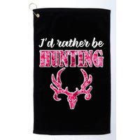 I'd Rather Be Hunting Deer Skull Pink Camo Pattern Print Mom Great Gift Golf Towel