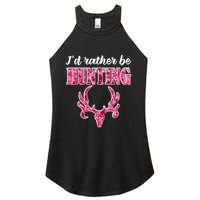 I'd Rather Be Hunting Deer Skull Pink Camo Pattern Print Mom Great Gift Women's Perfect Tri Rocker Tank