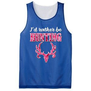 I'd Rather Be Hunting Deer Skull Pink Camo Pattern Print Mom Great Gift Mesh Reversible Basketball Jersey Tank