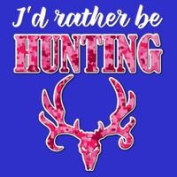 I'd Rather Be Hunting Deer Skull Pink Camo Pattern Print Mom Great Gift Poster
