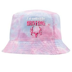 I'd Rather Be Hunting Deer Skull Pink Camo Pattern Print Mom Great Gift Tie-Dyed Bucket Hat