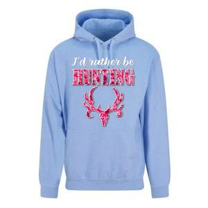 I'd Rather Be Hunting Deer Skull Pink Camo Pattern Print Mom Great Gift Unisex Surf Hoodie