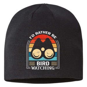 I'd Rather Be Bird Watching Retro Bird Watching Sustainable Beanie