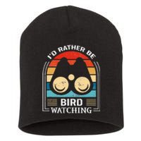 I'd Rather Be Bird Watching Retro Bird Watching Short Acrylic Beanie