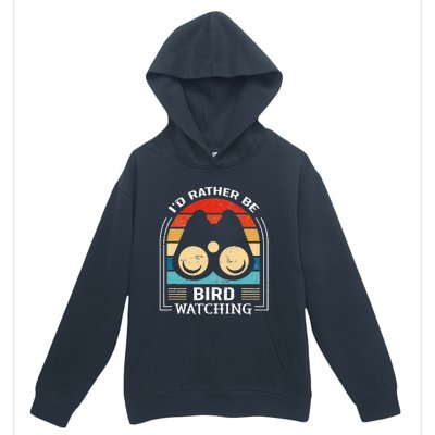 I'd Rather Be Bird Watching Retro Bird Watching Urban Pullover Hoodie