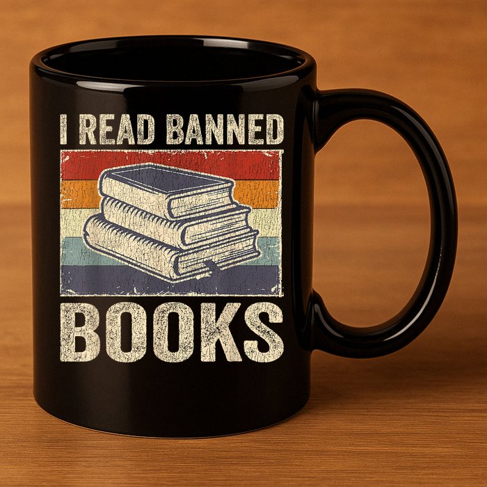 I Read Banned Books Week Librarian Freedom Reader Nerd 11oz C Handle Ceramic Mug