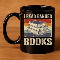 I Read Banned Books Week Librarian Freedom Reader Nerd 11oz C Handle Ceramic Mug