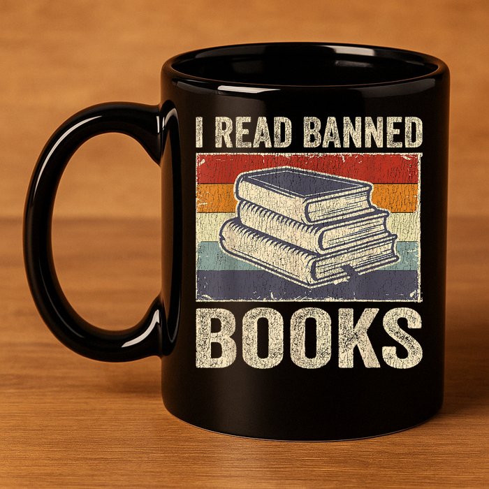 I Read Banned Books Week Librarian Freedom Reader Nerd 11oz C Handle Ceramic Mug