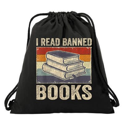 I Read Banned Books Week Librarian Freedom Reader Nerd Drawstring Bag
