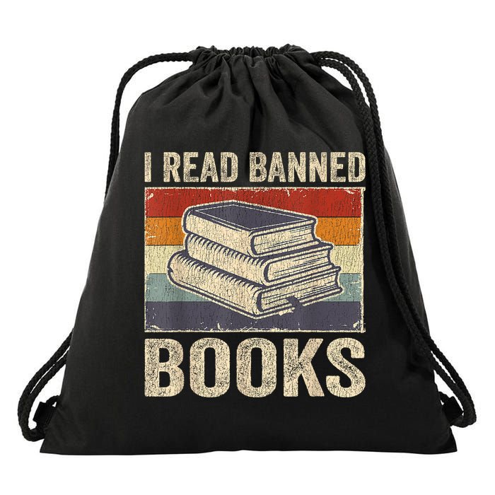 I Read Banned Books Week Librarian Freedom Reader Nerd Drawstring Bag