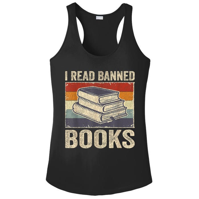 I Read Banned Books Week Librarian Freedom Reader Nerd Ladies PosiCharge Competitor Racerback Tank