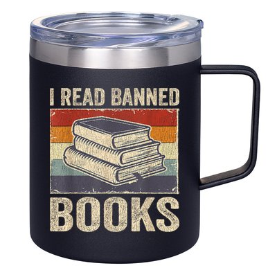 I Read Banned Books Week Librarian Freedom Reader Nerd 12oz Stainless Steel Coffee Mug