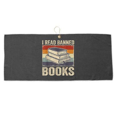 I Read Banned Books Week Librarian Freedom Reader Nerd Large Microfiber Waffle Golf Towel