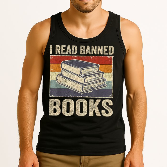 I Read Banned Books Week Librarian Freedom Reader Nerd Tank Top