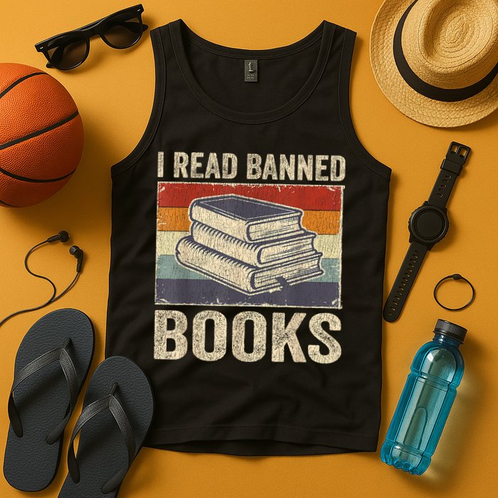 I Read Banned Books Week Librarian Freedom Reader Nerd Tank Top