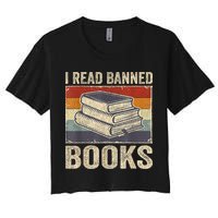 I Read Banned Books Week Librarian Freedom Reader Nerd Crop Top