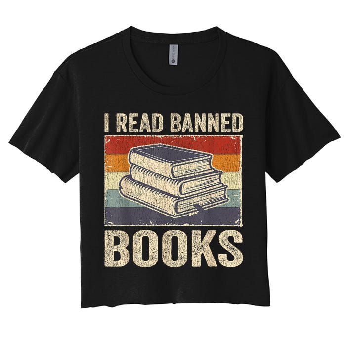 I Read Banned Books Week Librarian Freedom Reader Nerd Crop Top