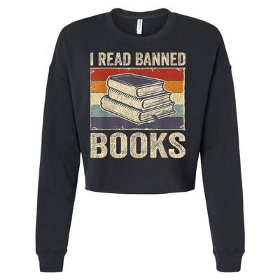 I Read Banned Books Week Librarian Freedom Reader Nerd Cropped Pullover Crew