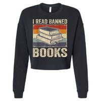 I Read Banned Books Week Librarian Freedom Reader Nerd Cropped Pullover Crew