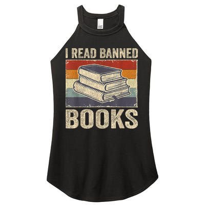 I Read Banned Books Week Librarian Freedom Reader Nerd Women's Perfect Tri Rocker Tank