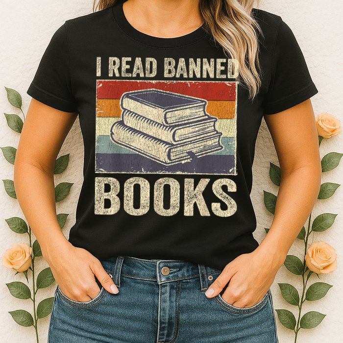 I Read Banned Books Week Librarian Freedom Reader Nerd Womens T-Shirt