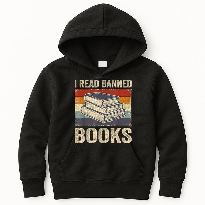 I Read Banned Books Week Librarian Freedom Reader Nerd Kids Hoodie
