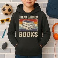 I Read Banned Books Week Librarian Freedom Reader Nerd Kids Hoodie