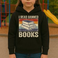 I Read Banned Books Week Librarian Freedom Reader Nerd Kids Hoodie