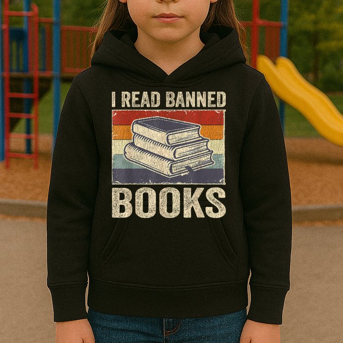 I Read Banned Books Week Librarian Freedom Reader Nerd Kids Hoodie