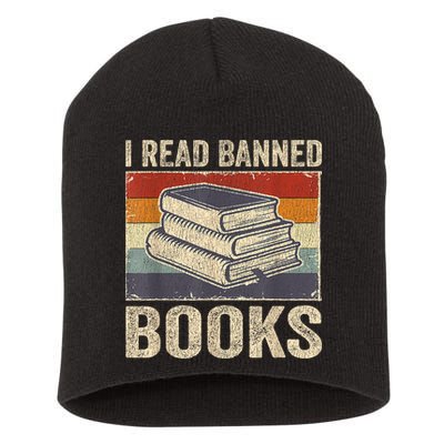 I Read Banned Books Week Librarian Freedom Reader Nerd Short Acrylic Beanie