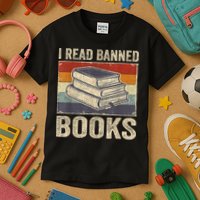 I Read Banned Books Week Librarian Freedom Reader Nerd Kids T-Shirt