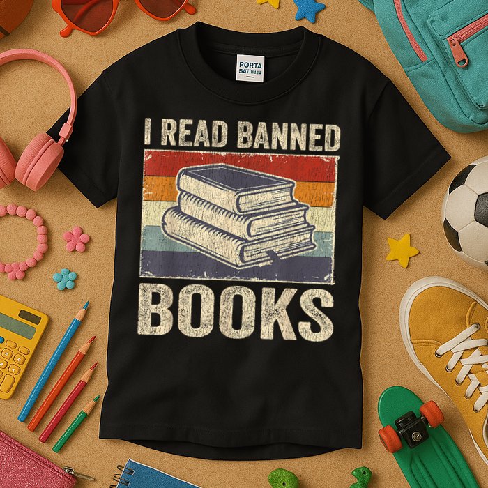 I Read Banned Books Week Librarian Freedom Reader Nerd Kids T-Shirt