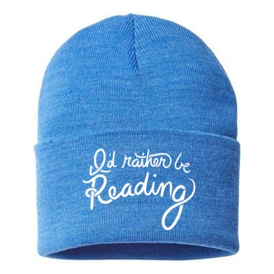 Id Rather Be Reading Fun Gift Sustainable Knit Beanie