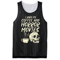 I Run Coffee Horror Movies Skull Skeleton Fun Halloween Mesh Reversible Basketball Jersey Tank