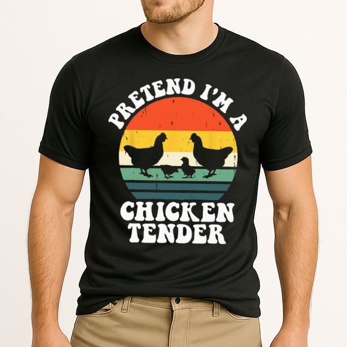 I Raise Chickens I'm Literally A Chicken Tender Funny Sunset Cooling Performance Crew T-Shirt