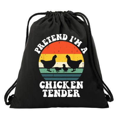 I Raise Chickens I'm Literally A Chicken Tender Funny Sunset Drawstring Bag